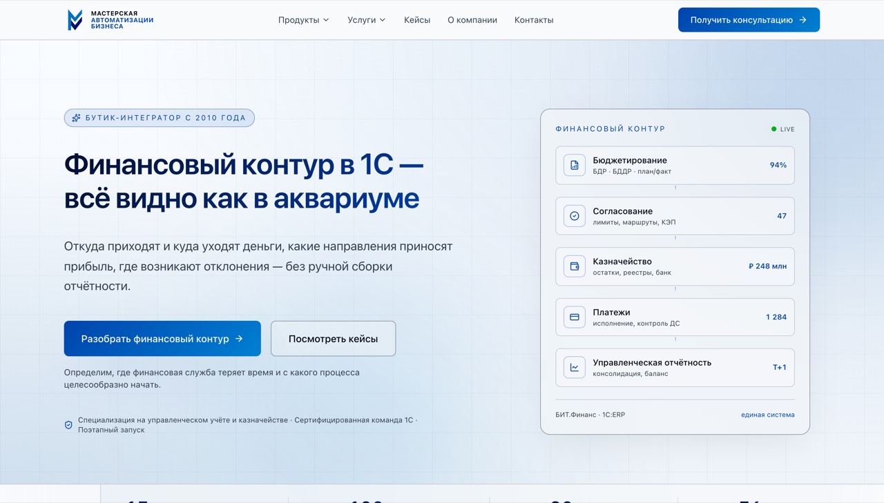 Masterskaya Avtomatizacii (MAB) — integratore boutique su BIT.Finance e 1C
